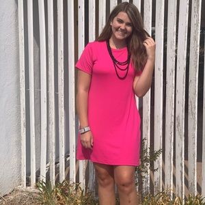 Hot pink pocket dress